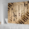 Vintage Piano & Musical Notes Shower Curtain