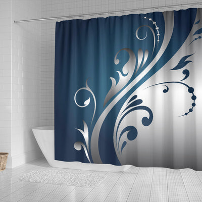 Blue & Grey Decor Shower Curtain