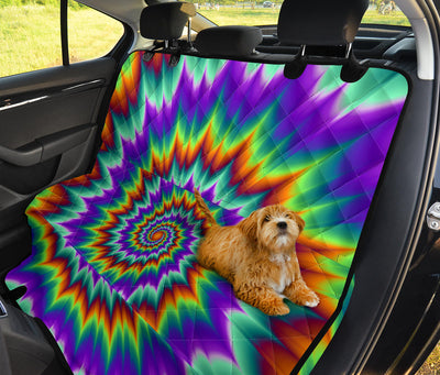 Colorful Psychedelic Spiral Car Back Seat Pet Cover