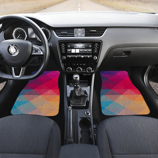 Colorful Abstract Triangles Car Floor Mats