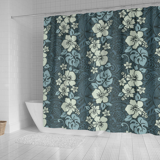 Floral Tribal Polynesian Shower Curtain