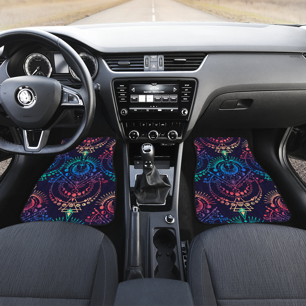 Colorful Spiritual Symbols Car Floor Mats