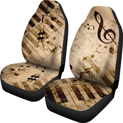 Vintage Piano Musical Notes Car Seat Covers