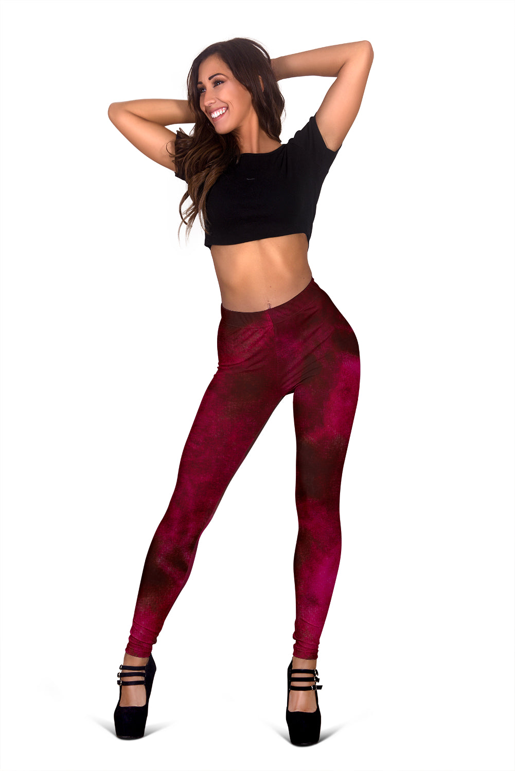 Red Tie Dye Grunge Leggings