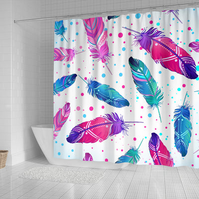 Pink & Purple Feathers Shower Curtain