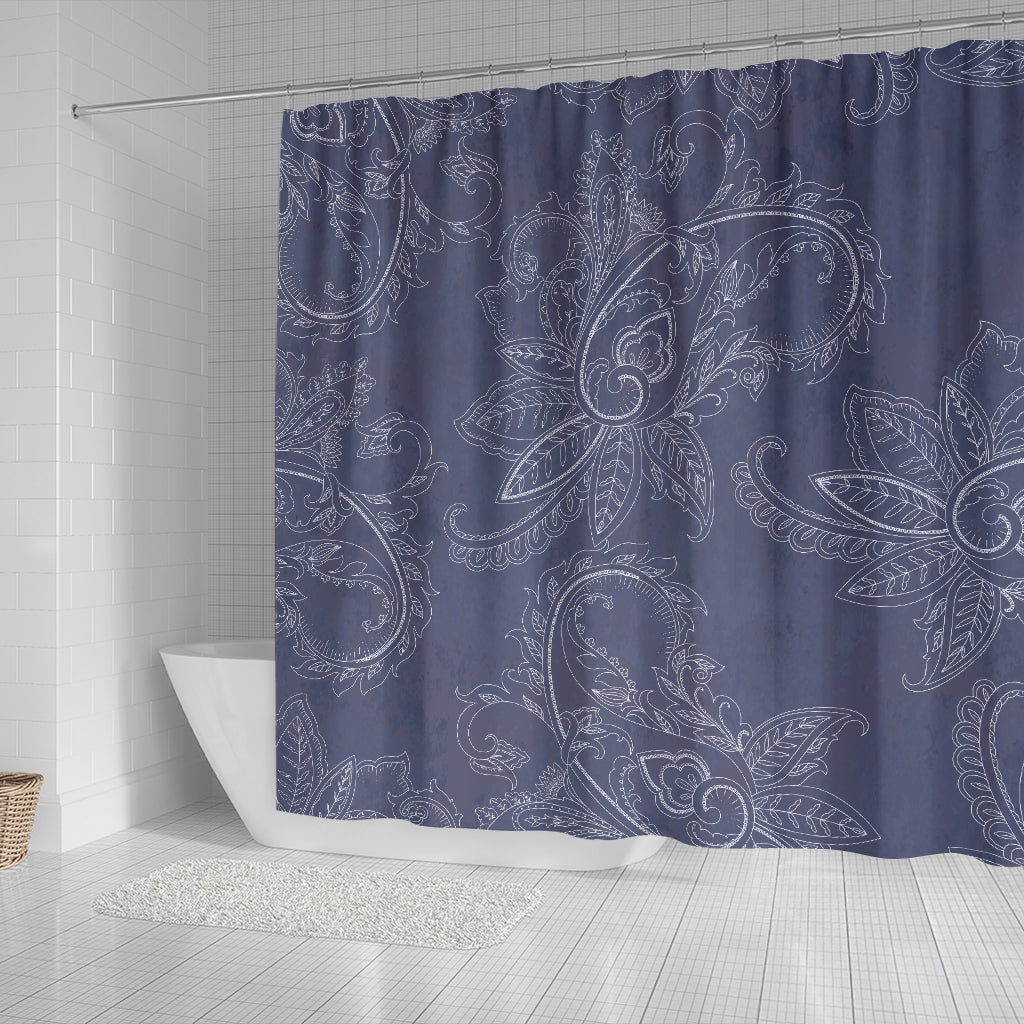 Blue Grey Decor Shower Curtain