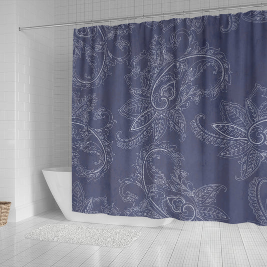 Blue Grey Decor Shower Curtain