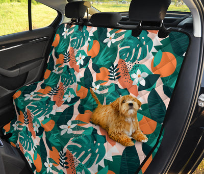 Floral Oranges Car Back Seat Pet Cover