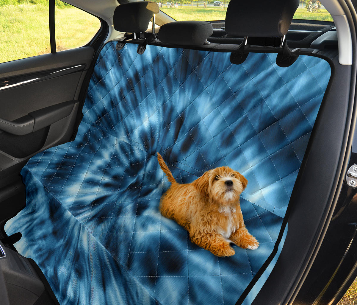 Blue Tie Dye Print Car Back Seat Pet Cover