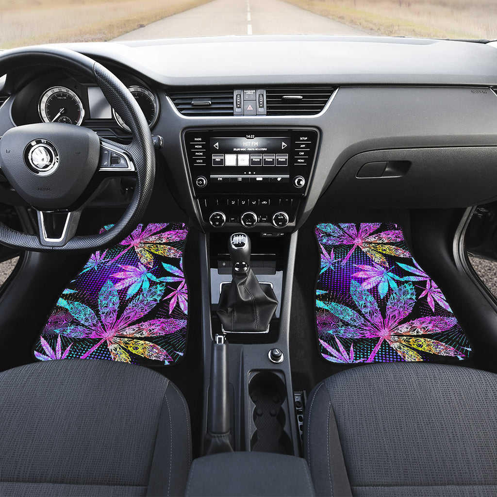 Colorful Weed Plant Car Floor Mats