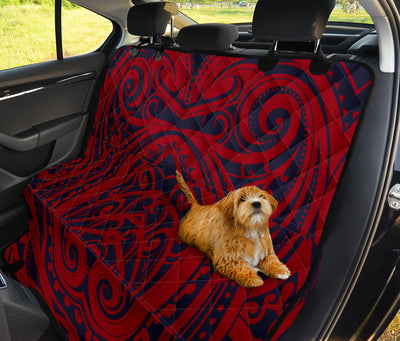Red Tribal Polynesian Car Back Seat Pet Cover