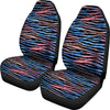 Blue Orange Abstract Stripes Car Seat Covers
