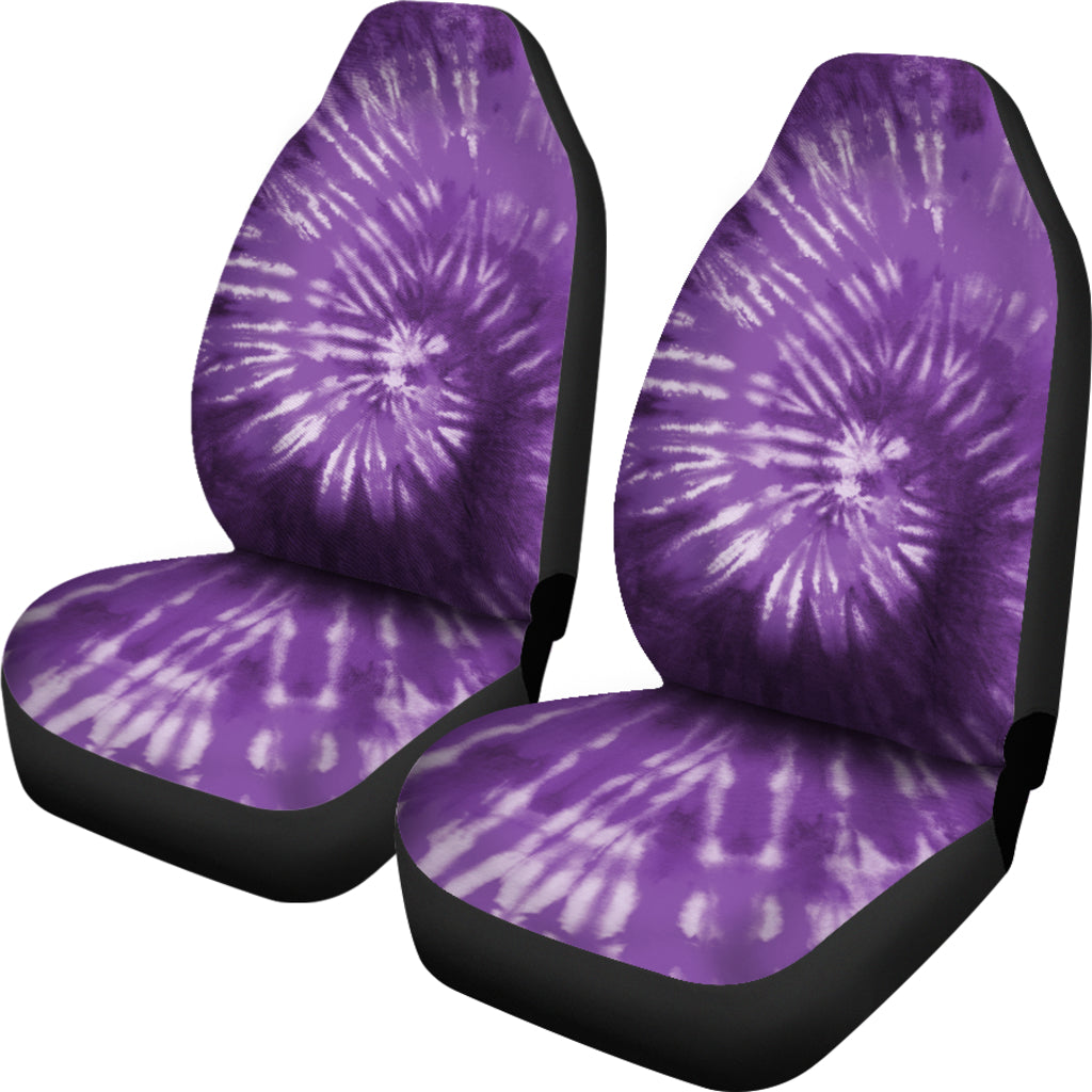 Purple Tie Dye Spiral Car Seat Covers