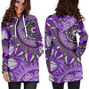 Purple Floral Flowers Womens Hoodie Dress