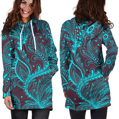 Teal Decor Womens Hoodie Dress