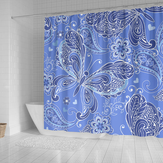 Purple Butterflies Decor Shower Curtain