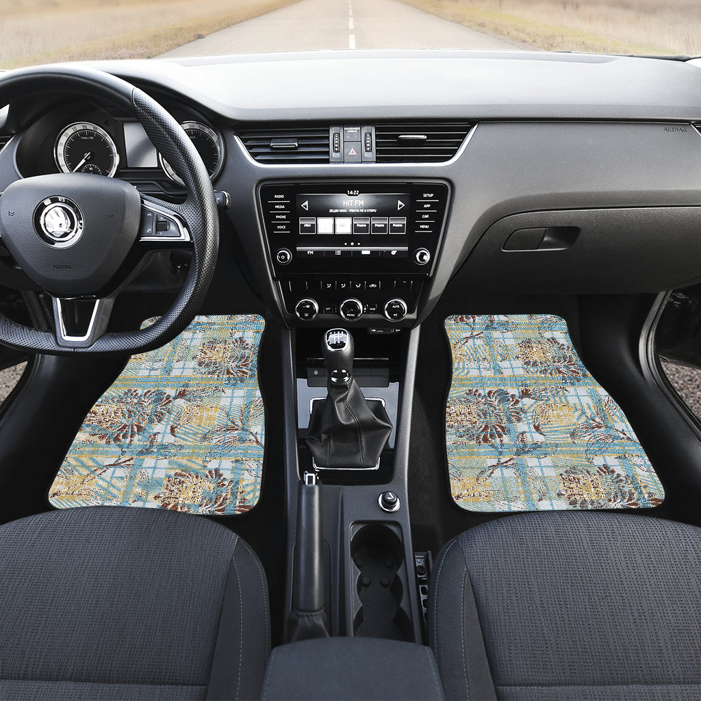 Floral Plaid Car Floor Mats