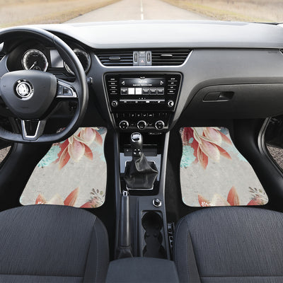 Beige Floral Car Floor Mats