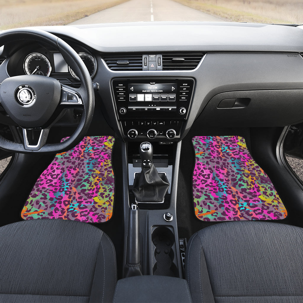 Pink Leopard Print Car Floor Mats