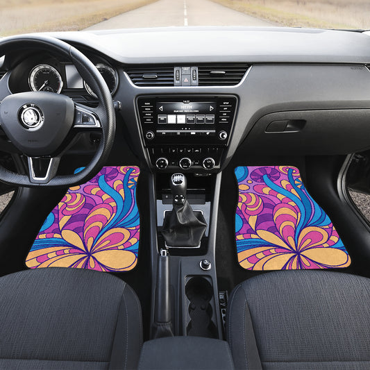 Colorful Psychedelic Decor Car Floor Mats