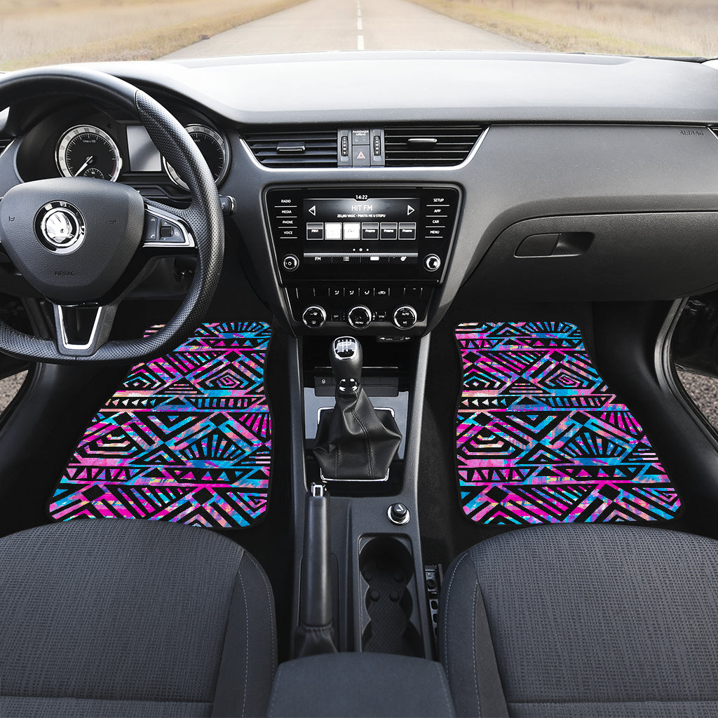 Blue Pink Abstract Tribal Car Floor Mats