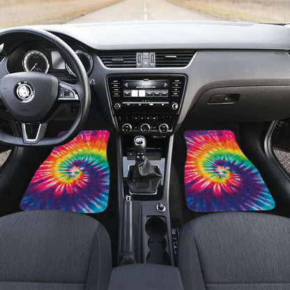 Colorful Tie Dye Print Spiral Car Floor Mats