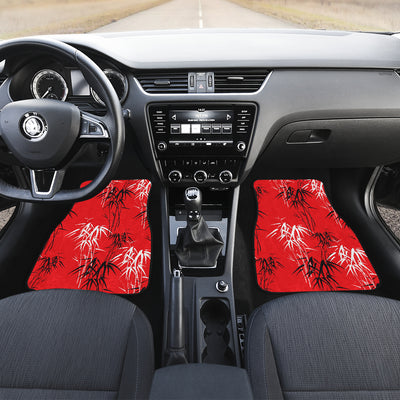 Red Oriental Plants Car Floor Mats