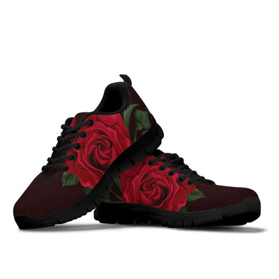 Red Rose Black Sneakers