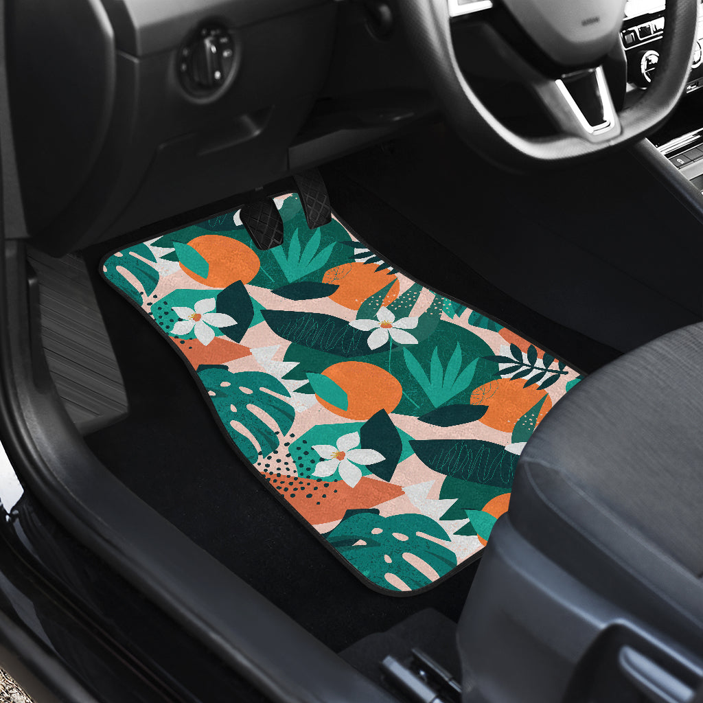 Floral Oranges Car Floor Mats