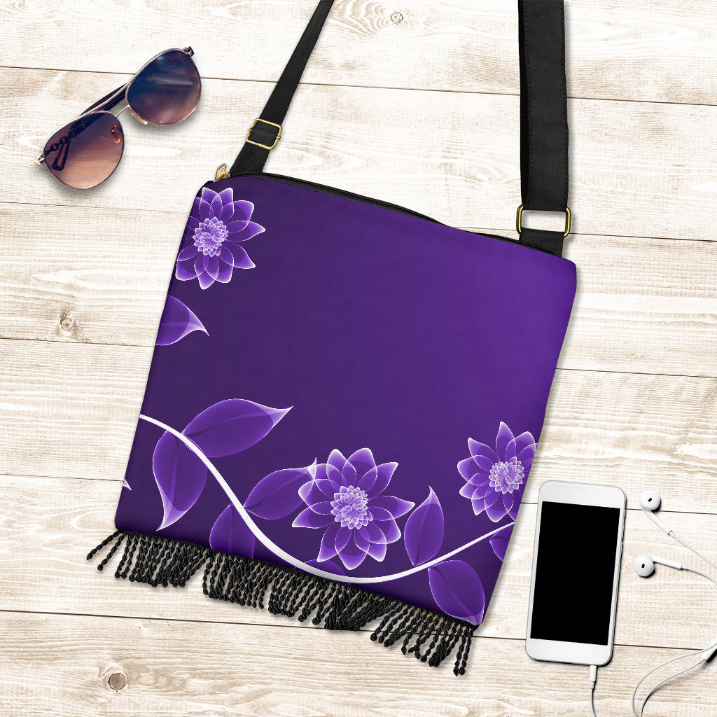 Purple Floral Crossbody Bag