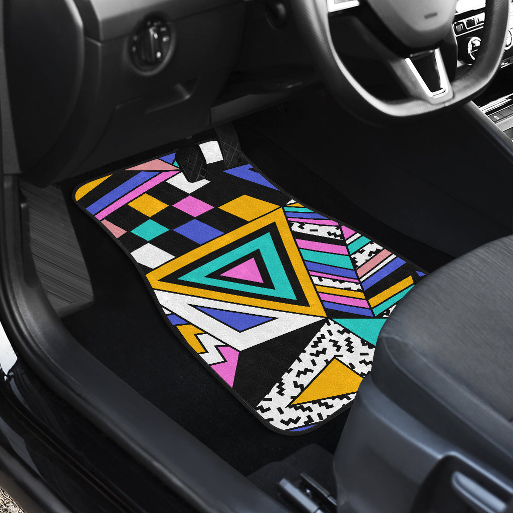 Colorful Abstract Triangles Car Floor Mats