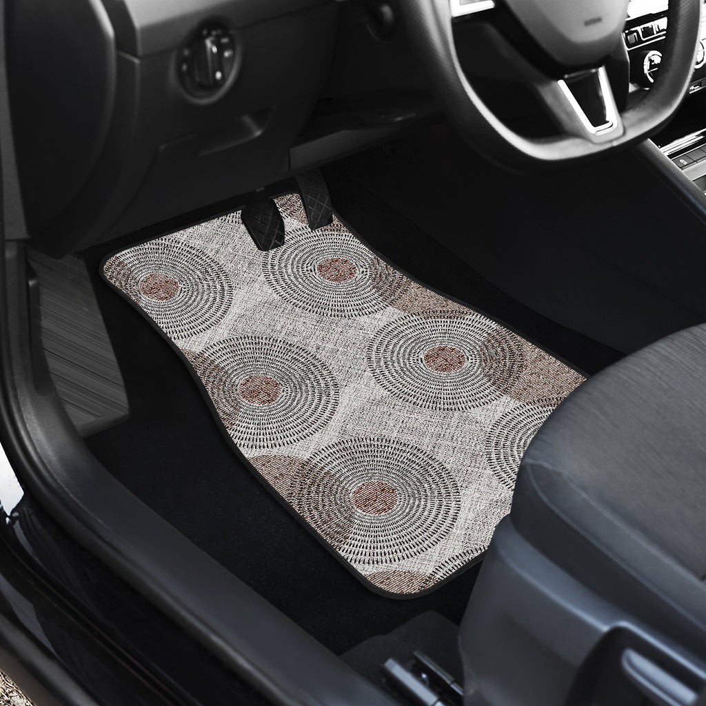 Grey Abstract Circles Car Floor Mats