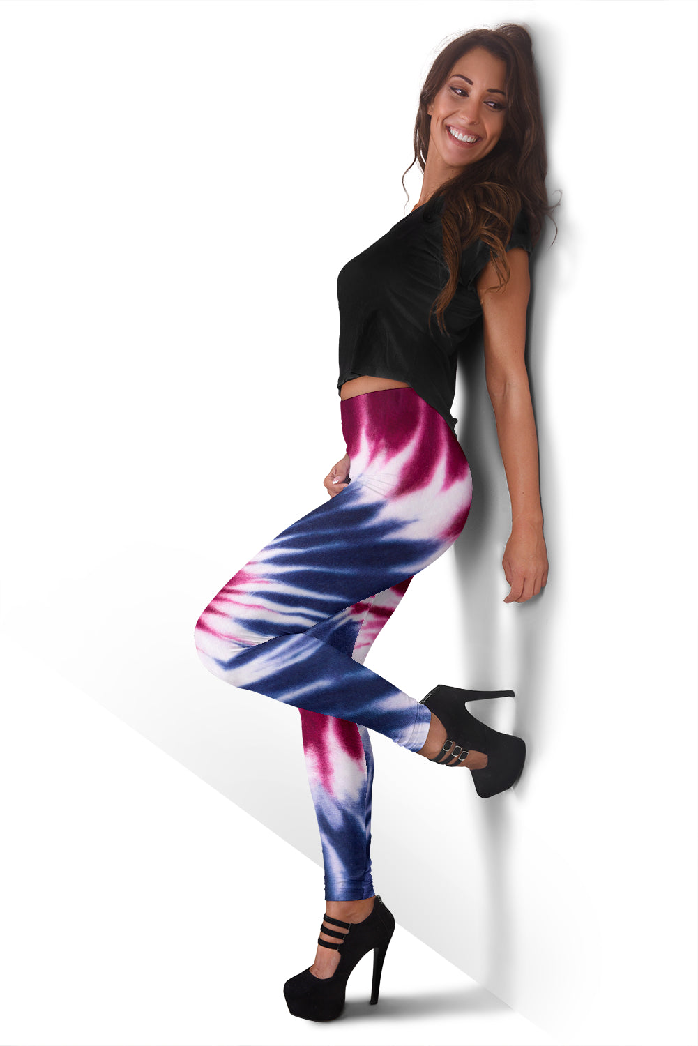Red, White & Blue Tie Dye Leggings