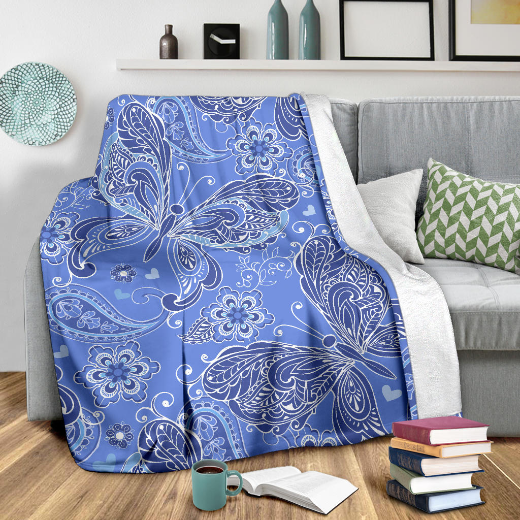 Purple Butterflies Decor Blanket
