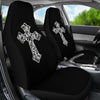 Silver Vintage Cross Car Seat Covers