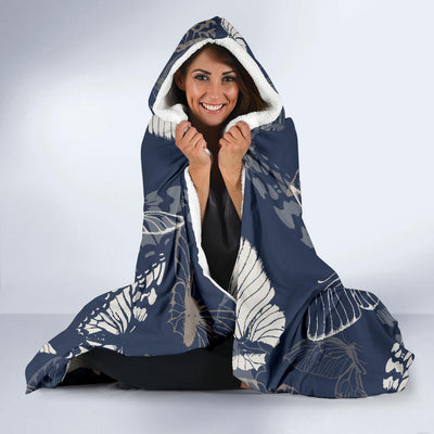 Abstract Butterflies Hooded Blanket