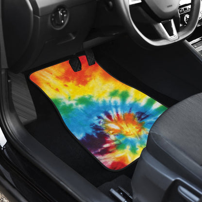 Colorful Tie Dye Print Abstract Art Car Floor Mats