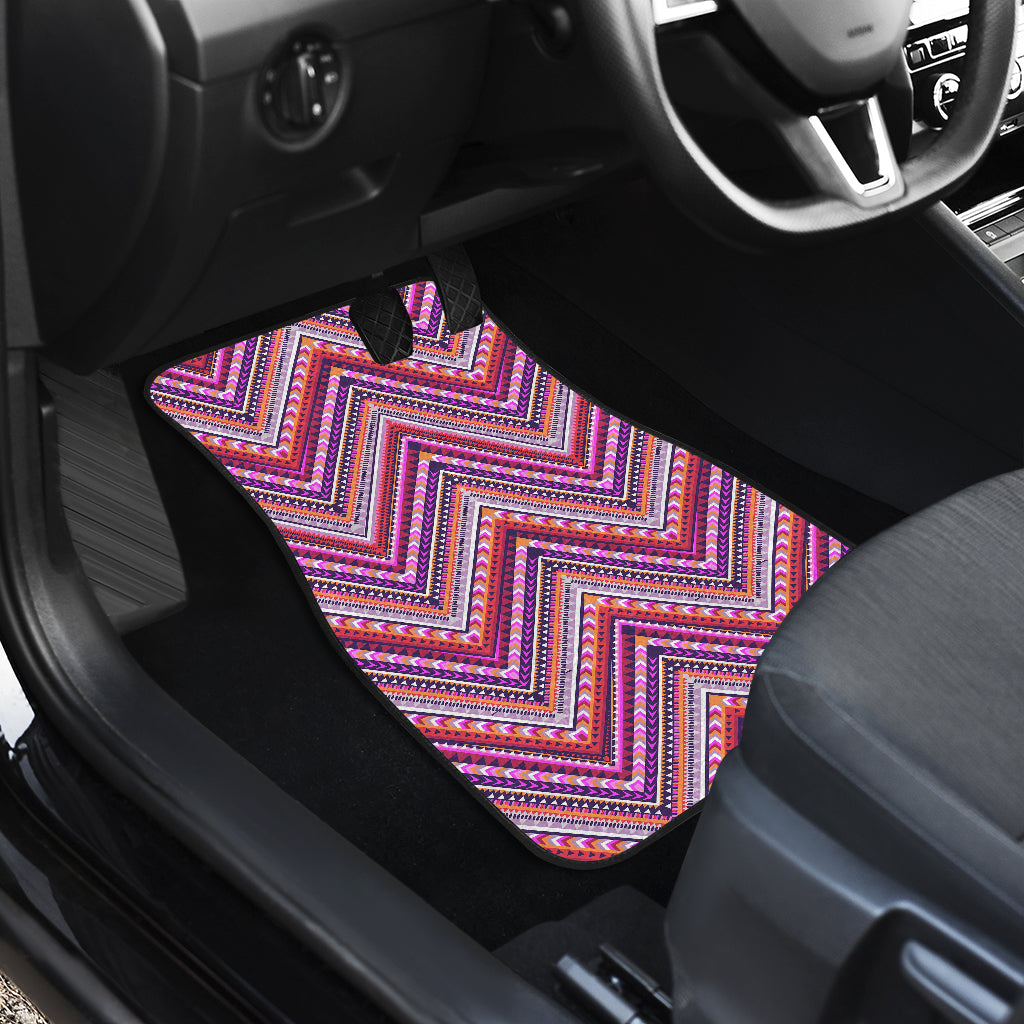 Pink Ethnic Zig Zag Car Floor Mats