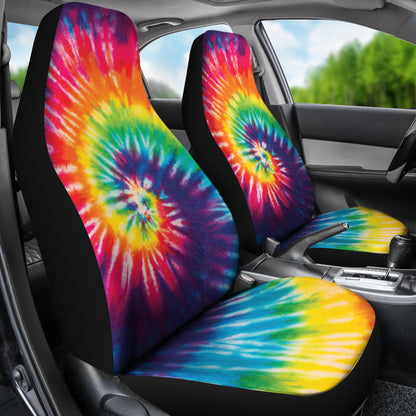 Colorful Tie Dye Print Spiral Car Seat Covers