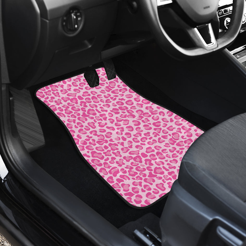 Pink Leopard Print Car Floor Mats