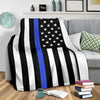 American USA Flag Blue Stripe Police Officer Blanket