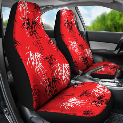 Red Oriental Plants Car Seat Covers