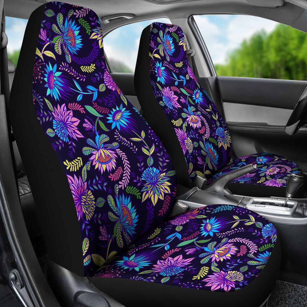 Purple Flowers Car Seat Covers