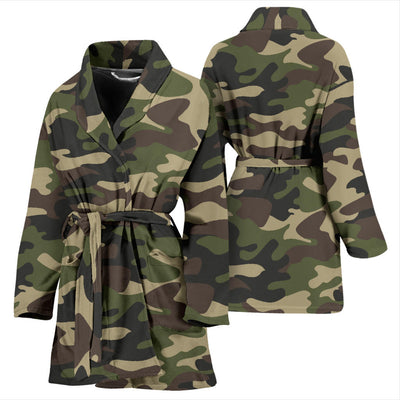 Womens Army Green Camouflage Bath Robe