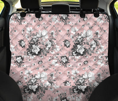 Pink Floral Car Back Seat Pet Cover