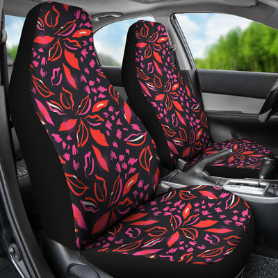 Red Floral Lips Car Seat Covers