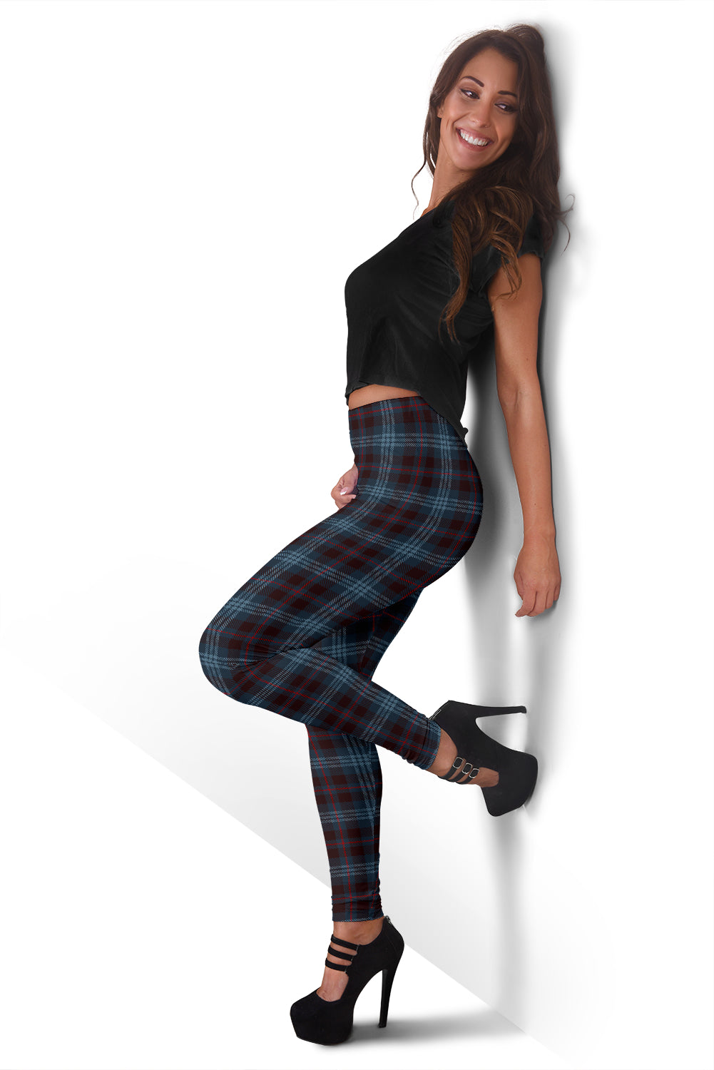 Blue Plaid Leggings