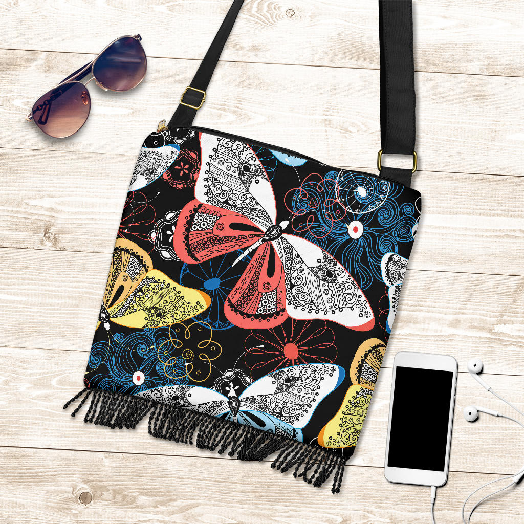 Colorful Butterflies Decor Crossbody Bag