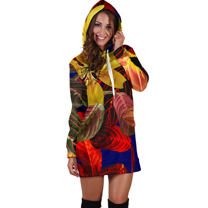 Colorful Flowers Womens Hoodie Dress