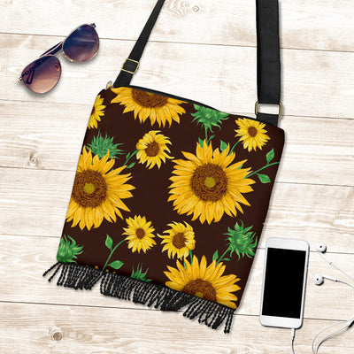 Sunflowers Black Crossbody Bag